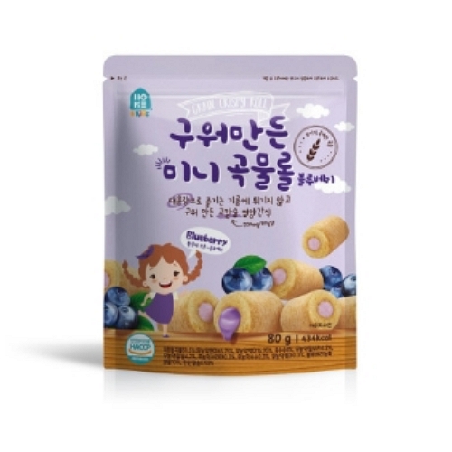 Gaemi Foods Home & Kids Baked Mini Grain Rolls Blueberry, 80g, 4 units
