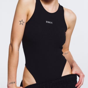 에센셜 리브드 바디수트 (Black)