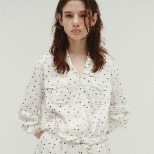 [솔티페블] POCKET BUTTON DOT SHIRTS [IVORY]