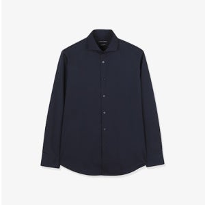 [가넷옴므][Garnet homme]GBS31204 다크네이비 세미 와이드 카라 레귤러핏 솔리드 셔츠(K1682396623996013NO01)