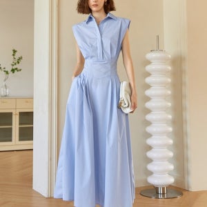 [와이와이아이엠][YYIAM]와이와이아이엠 스카이블루 숄더 원피스(K1706843941872071NO01)