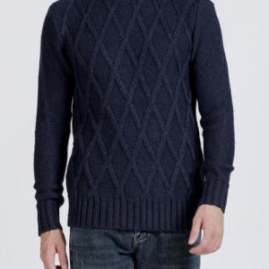 [빠니깔레][PANICALE][뻐니깔레] 다이아몬드 패턴 터틀넥 스웨터 F-ANI(K1666067672598043NA01)