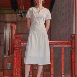 [Proud Mary]프라우드마리 노스탤직 슬리브 롱 원피스(K1722999200591031WH01)