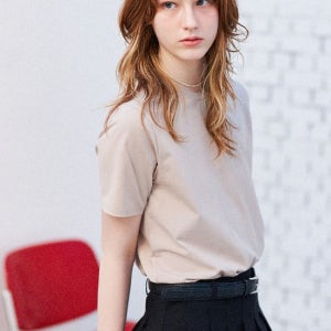 [제너럴아이디어][GENERAL IDEA][24SS] WOMAN GNRL 실켓 스판 티셔츠 [MOCHA] / WBD1L01503(K1717131402758063BR01)