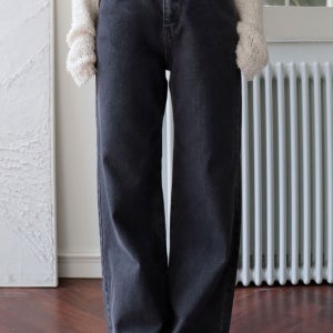 [HAINT]헤인트 벨리타 와이드 데님 팬츠 블랙(K1729051937857004BK01)