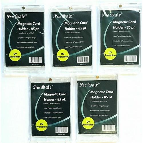 Pro Safe 5 85<b>pt</b> One Touch Magnetic Card Holders UV Protection New FREE SHIPPING