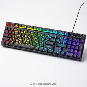 블랙 조명 게이밍 키보드, USB 유선 키보드 (비즈니스, 사무실 및 게이밍용), 배터리 불필요