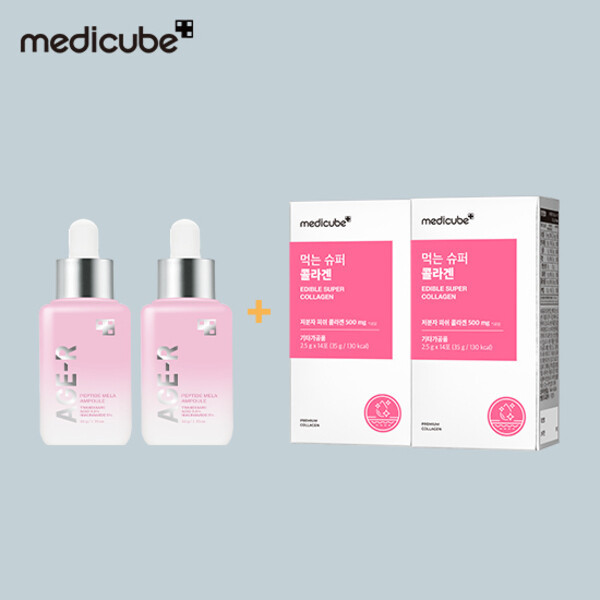 메디<b>큐브</b> 메디<b>큐브</b> 펩타이드 멜라 앰플 50g2 <b>+</b> 먹는 슈퍼 <b>콜라겐</b> 14포2