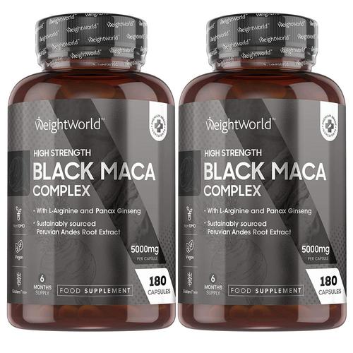 Weight World <b>웨이트월드</b> 블랙 마카 콤플렉스 5000mg 180캡슐 2개