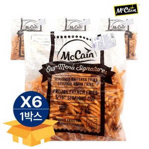 맥케인 케이준 후라이 감자튀김 냉동 2kg 냉동 시즌드 배터드 x 6봉