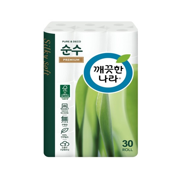 깨끗한나라 순수프리미엄 30m 30롤 3팩 (36,590원) (무료)