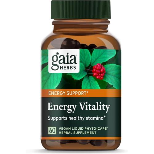 Gaia Herbs <b>가이아</b>허브 <b>에너지</b> 바이탈리티 60비건캡슐