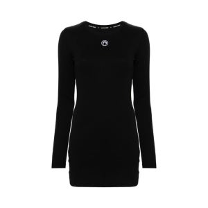 마린세르 여성 문 로고 코튼 미니 원피스 블랙 WDR267A CJER0011 BK99