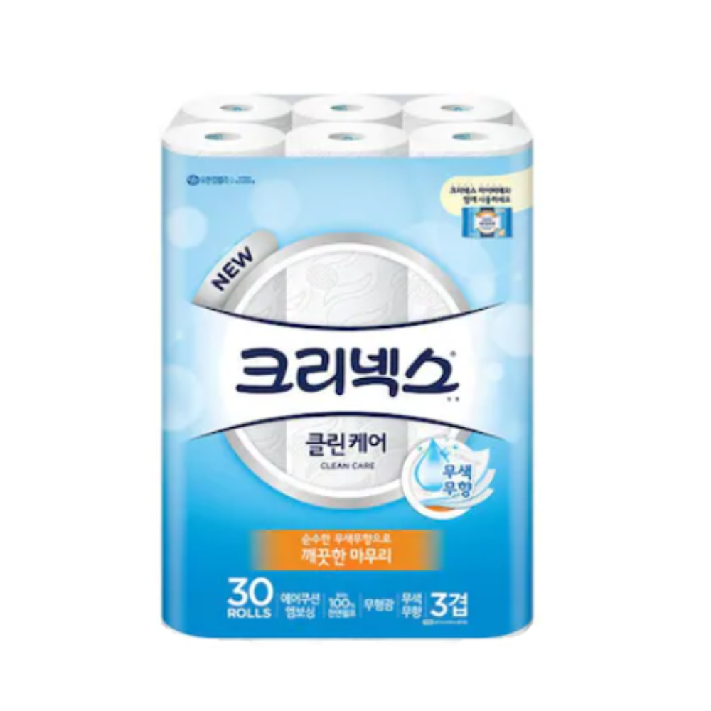 유한킴벌리 크리넥스 <b>클린케어</b> 화장지 3겹 25m, 30롤, 1팩