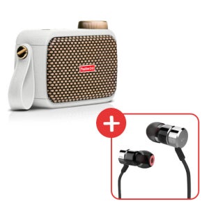 Positive Grid Spark GO 스마트 앰프 포터블 기타 앰프 (White) 모니터용 이어폰 증정