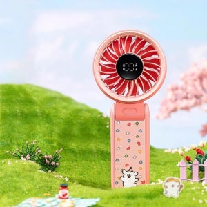 지수라이프 JISULIFE 7 몰티즈콜라보 5000mAh 접이식 스마트 디스플레이 5단 바람 강약 조절 야외용 휴대용 데스크탑 선풍