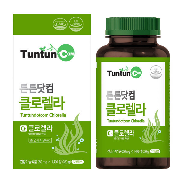 튼튼닷컴 <b>클로렐라</b> (1400정) 총 엽록소 90 mg / 피부건강 / 항산화 / 건강기능식품