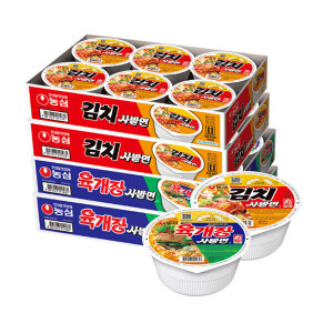 농심 인기 사발면 더블팩 (육개장+김치 / 24개)