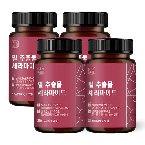 자연바름 밀추출물 <b>글루코실 세라 마이드</b> 티크 <b>세라마이드</b> 70정 4개