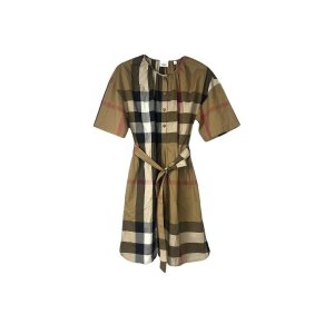 버버리 GRETTON 그레톤  코튼 체크 벨티드 원피스 TAUPE BROWN 80843111 [관부가세포함]