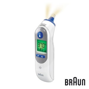 [온누리상품] 종로의료기상사 브라운체온계 귀체온계 야간모드 IRT-6525 신생아사용가능 필터21개+배터리 포함