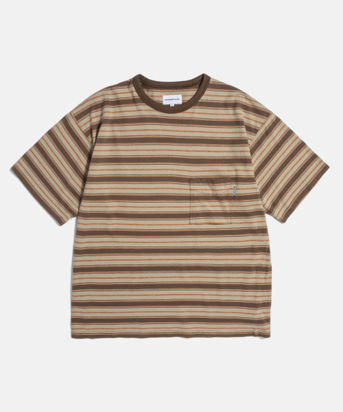 [에스피오나지] Multi Border Pocket Tee Brown 20250512-12