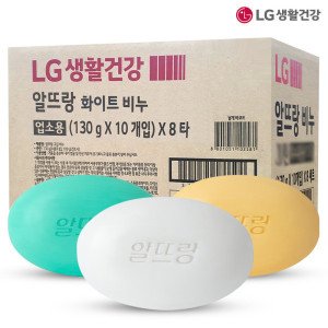 알뜨랑 세수비누 드봉 알뜨랑 비누 화이트 옐로우 그린 130g 80개 색상선택