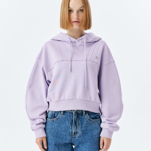 [에디텀 스튜디오즈] SPLIT CROP HOODIE(LAVENDER) A23DWTS33ALVD