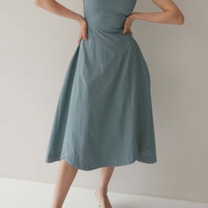 [페이리] Fiore Sculpted Scallop Mididress (Cloudy Sea)