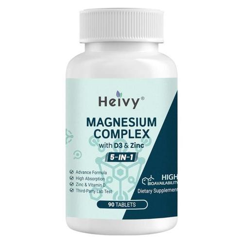 Heivy <b>마그네슘</b> 복합체 5 in 1 <b>마그네슘</b> 글리시네이트 글루코네이트 말레이트 구연산염 및 산화물 230mg <b>아</b>