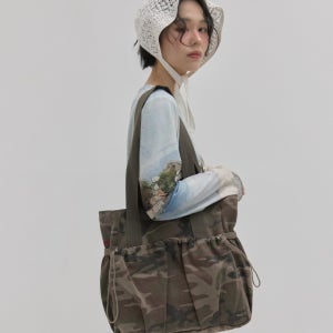 피브스피브스 Camo Canvas Tote Bag (Khaki)
