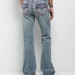 True Religion Becca Super T California Poppy 미드 라이즈 부츠컷 진
