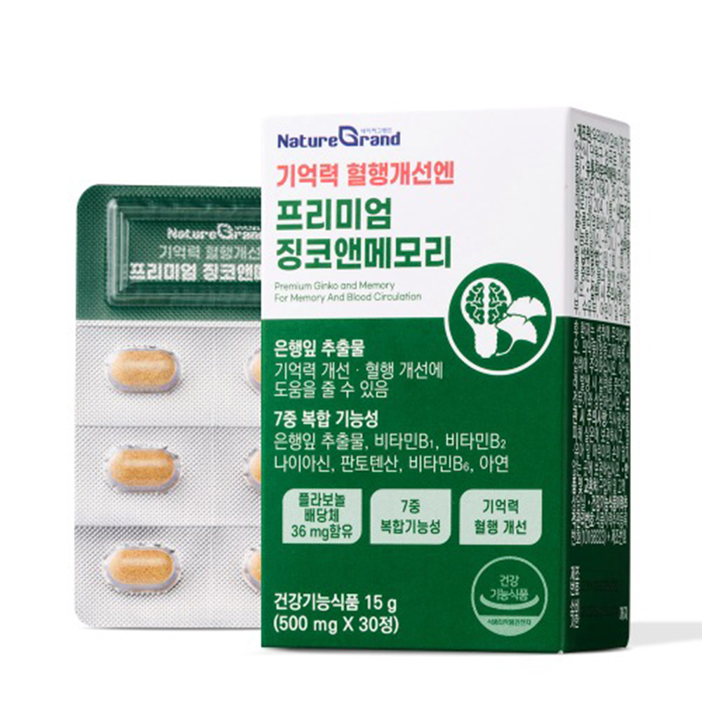 기억력 혈행개선엔 징코 프리미엄 100정