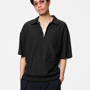 [기간한정세일 10차] [XS-3XL] 질스튜어트 뉴욕 GU 하프집 반팔 스웨트 T 셔츠 3컬러 356912