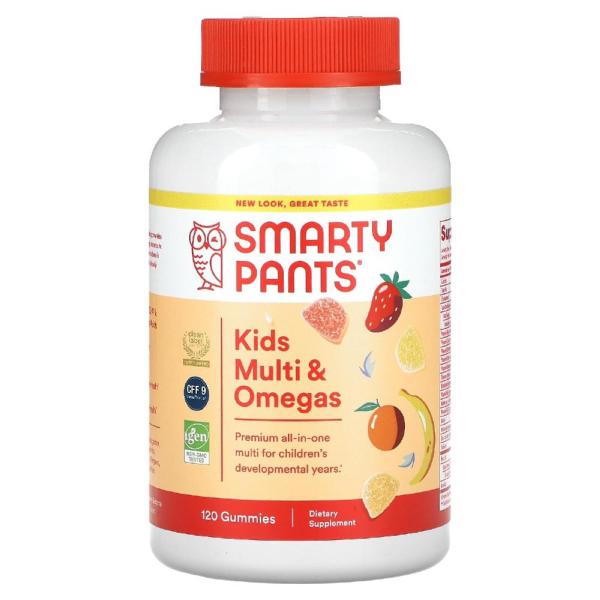 <b>스마티팬츠</b> <b>SmartyPants</b> <b>스마티팬츠</b> 키즈 멀티 <b>오메가3</b> 피쉬오일 구미젤리 120구미