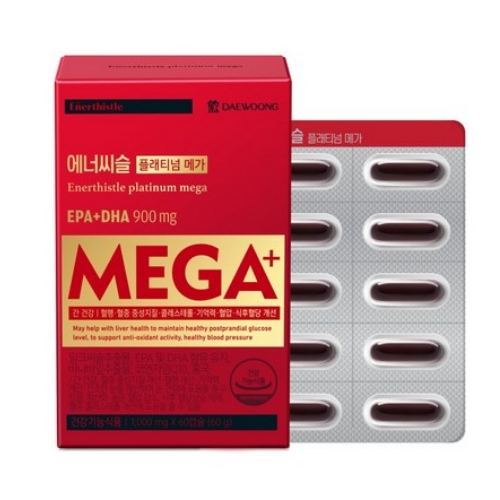 에너씨슬 플래티넘 <b>메가</b>  1000mg x 60캡슐, 1개