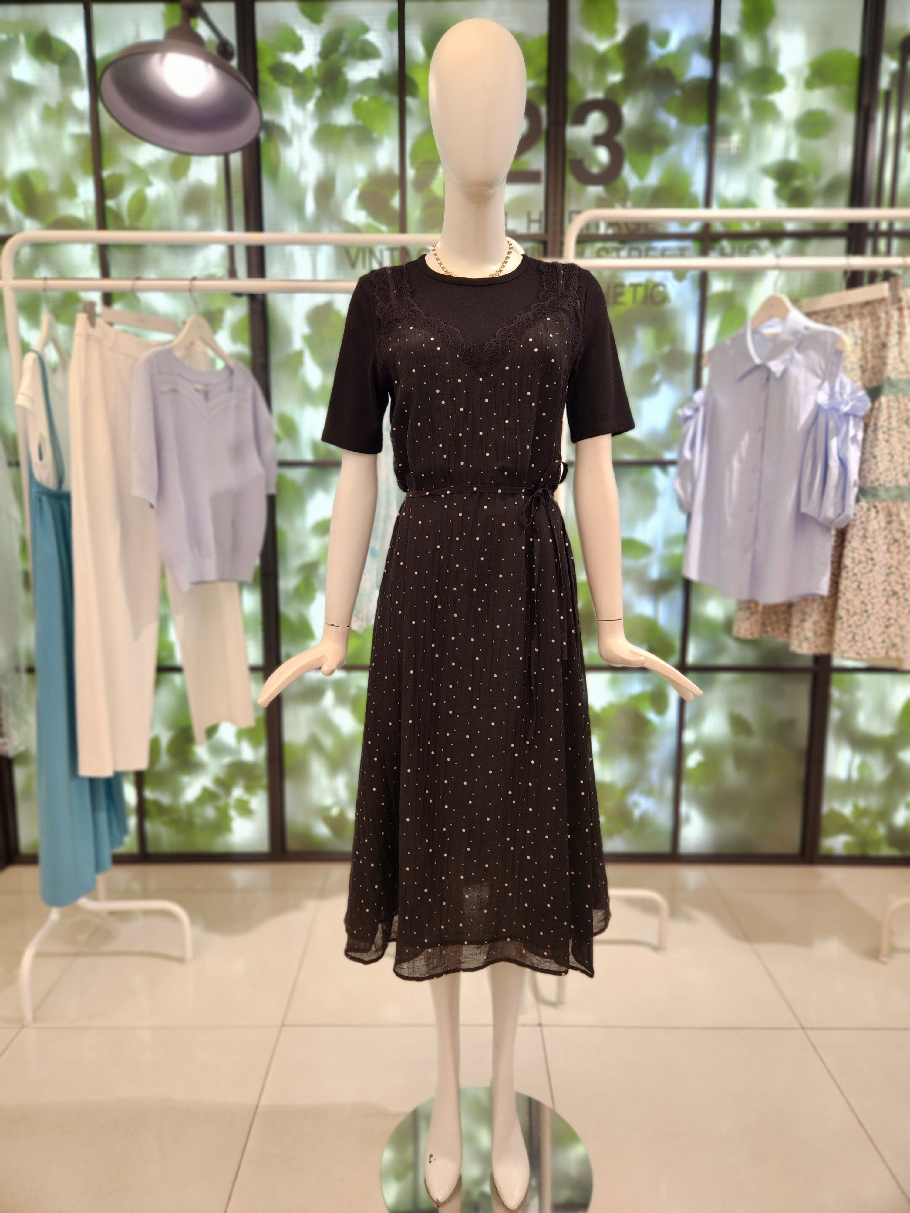 듀엘 DEWL 도트 붸스티에 원피스 L252MSE056