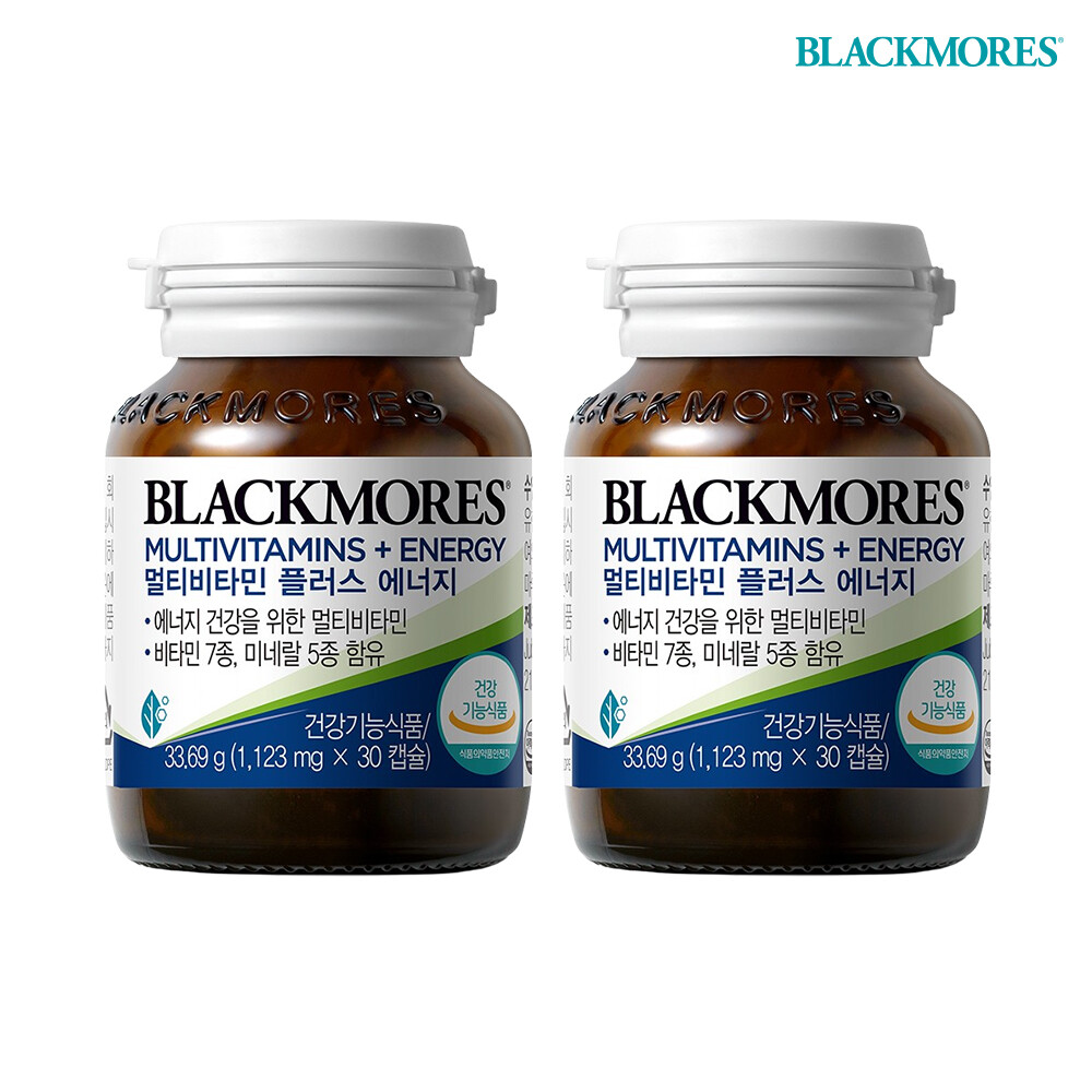 블랙모어스 블랙모어스 <b>멀티비타민 플러스 에너지</b> 30캡슐 2병