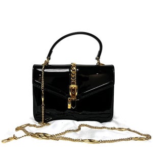 구찌 실비 1969 페이던트 미니 탑 핸드백 블랙 5894791J70G1000