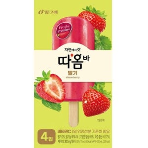 빙그레 따옴바 딸기 75ML*4