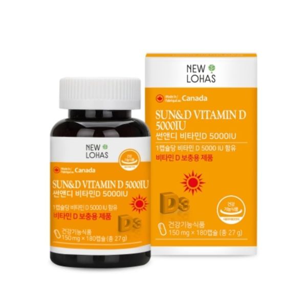 힐링팩토리 뉴<b>로하스</b> 썬앤디 비타민D 5000IU 150mg 180캡슐 1개