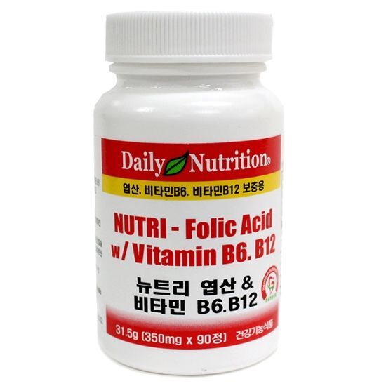 뉴트리 미국 <b>비타민</b>B 엽산 B9 <b>비타민B6</b> B12 90정
