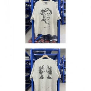 Saint Michael ARIES 빈티지 프린팅 라운드 반팔 티셔츠 [스트릿 편집샵 람스]
