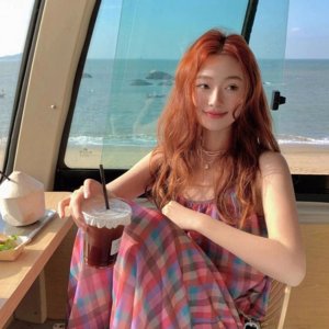해변 휴가 드레스 스커트 디자인 감각 루즈 체크무늬 긴 스커트 여름용