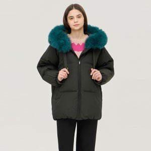 [베네통]2024 WINTER 후드 덕다운 패딩  BAPDG1461DG