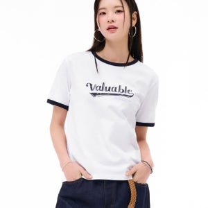 [체이스컬트] 여성 그래픽 링거 반팔 티셔츠-화이트 EBRG5891D01