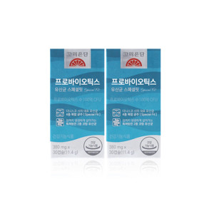 <b>고려은단</b> <b>고려은단</b> 프로바이오틱스 유산균 스페셜핏 380mg 30캡슐 2통 장건강 배변황동 GT