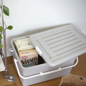 모니카 리빙박스 1/2/4P 수납박스 손잡이 펜트리 정리함 (뚜껑포함)