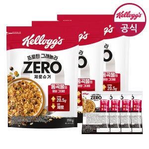 켈로그 시리얼 프로틴 그래놀라 제로슈거 350g x 3개 + 제로슈거 160g