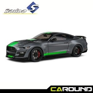 솔리도 1:18 포드 머스탱 쉘비 GT500 - 카본 그레이 / 네온 그린 스트라이프 (S1805911)